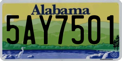 AL license plate 5AY7501