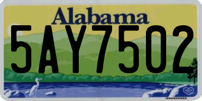 AL license plate 5AY7502