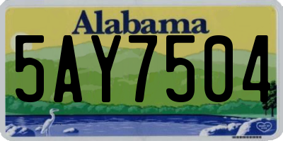 AL license plate 5AY7504