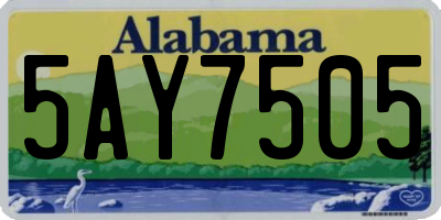 AL license plate 5AY7505