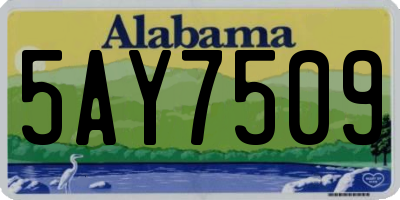 AL license plate 5AY7509