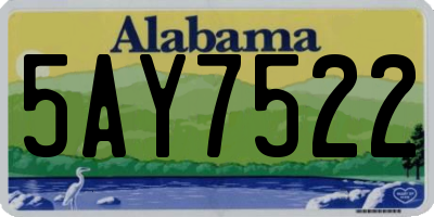 AL license plate 5AY7522