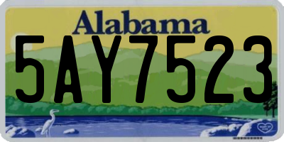 AL license plate 5AY7523
