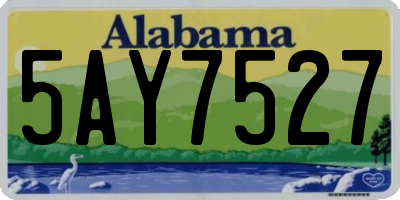 AL license plate 5AY7527