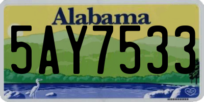 AL license plate 5AY7533