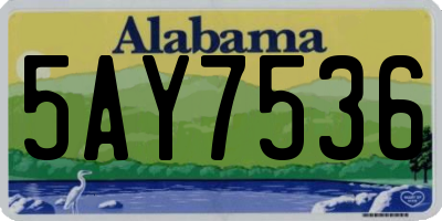 AL license plate 5AY7536