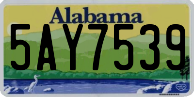AL license plate 5AY7539