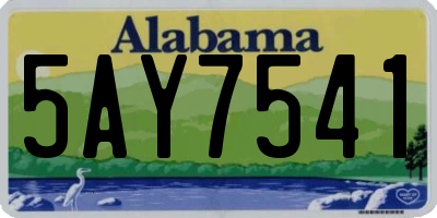 AL license plate 5AY7541