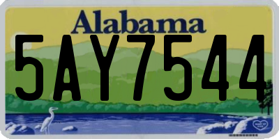 AL license plate 5AY7544