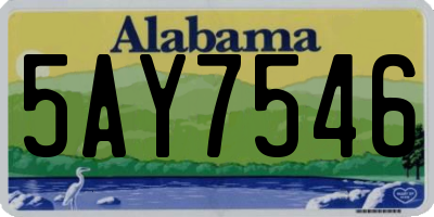 AL license plate 5AY7546