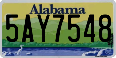 AL license plate 5AY7548
