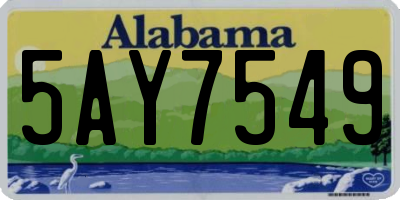 AL license plate 5AY7549
