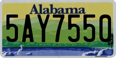 AL license plate 5AY7550