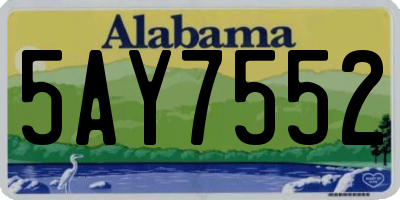 AL license plate 5AY7552