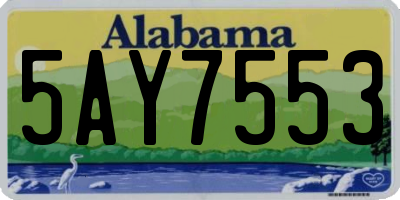 AL license plate 5AY7553