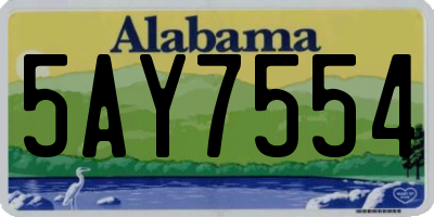 AL license plate 5AY7554