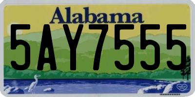 AL license plate 5AY7555