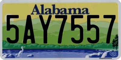 AL license plate 5AY7557