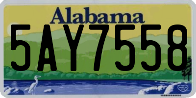 AL license plate 5AY7558