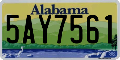 AL license plate 5AY7561