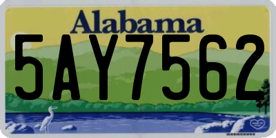 AL license plate 5AY7562