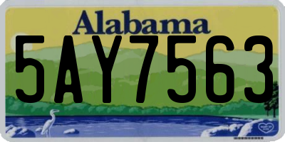 AL license plate 5AY7563