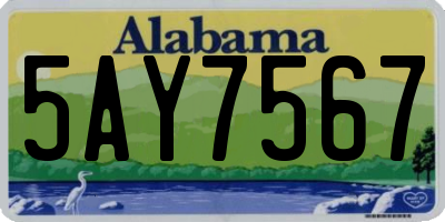 AL license plate 5AY7567