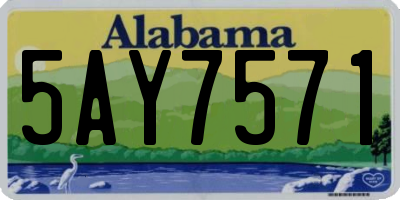 AL license plate 5AY7571