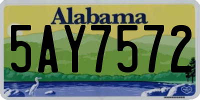 AL license plate 5AY7572