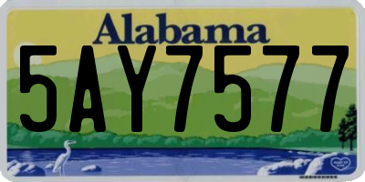 AL license plate 5AY7577