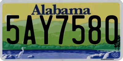 AL license plate 5AY7580