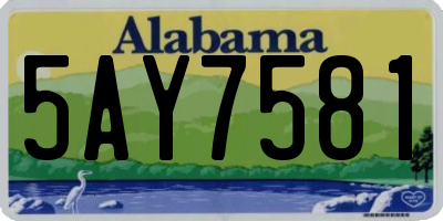 AL license plate 5AY7581