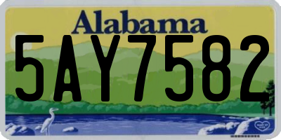AL license plate 5AY7582
