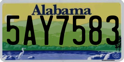 AL license plate 5AY7583
