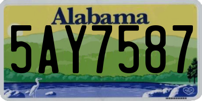 AL license plate 5AY7587