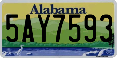 AL license plate 5AY7593