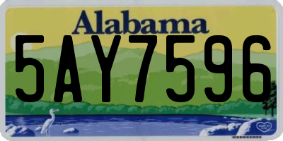 AL license plate 5AY7596