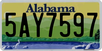 AL license plate 5AY7597