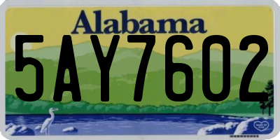 AL license plate 5AY7602