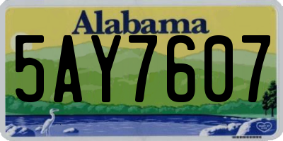 AL license plate 5AY7607