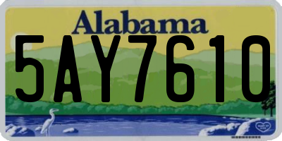 AL license plate 5AY7610