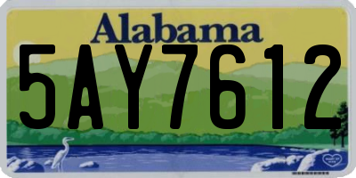 AL license plate 5AY7612