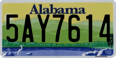 AL license plate 5AY7614