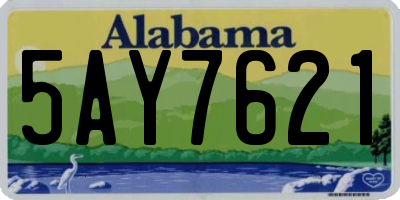 AL license plate 5AY7621