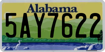 AL license plate 5AY7622