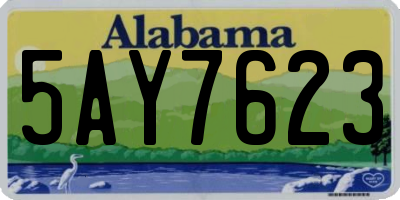 AL license plate 5AY7623