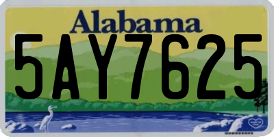 AL license plate 5AY7625