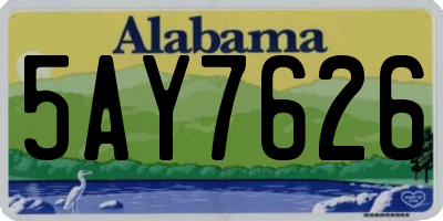 AL license plate 5AY7626