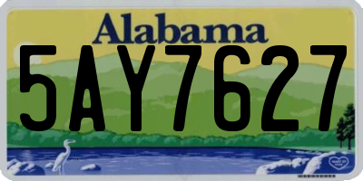 AL license plate 5AY7627