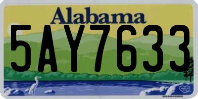 AL license plate 5AY7633
